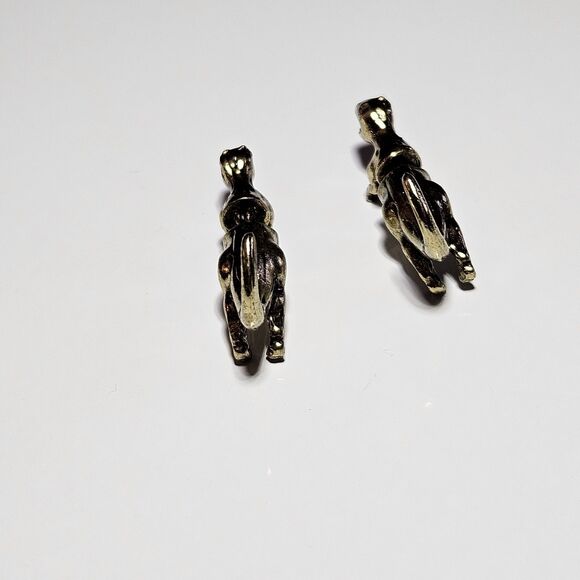 Gold Tone Dinosaur Head And Tail Jacket Fashion Earrings - Picture 8 of 11